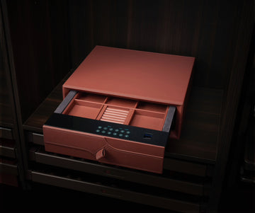 Leather Secure Box with Fingerprint & Password - Lucente Series