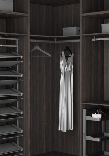Aluminum Closet Rod and End Support- Stellano Series