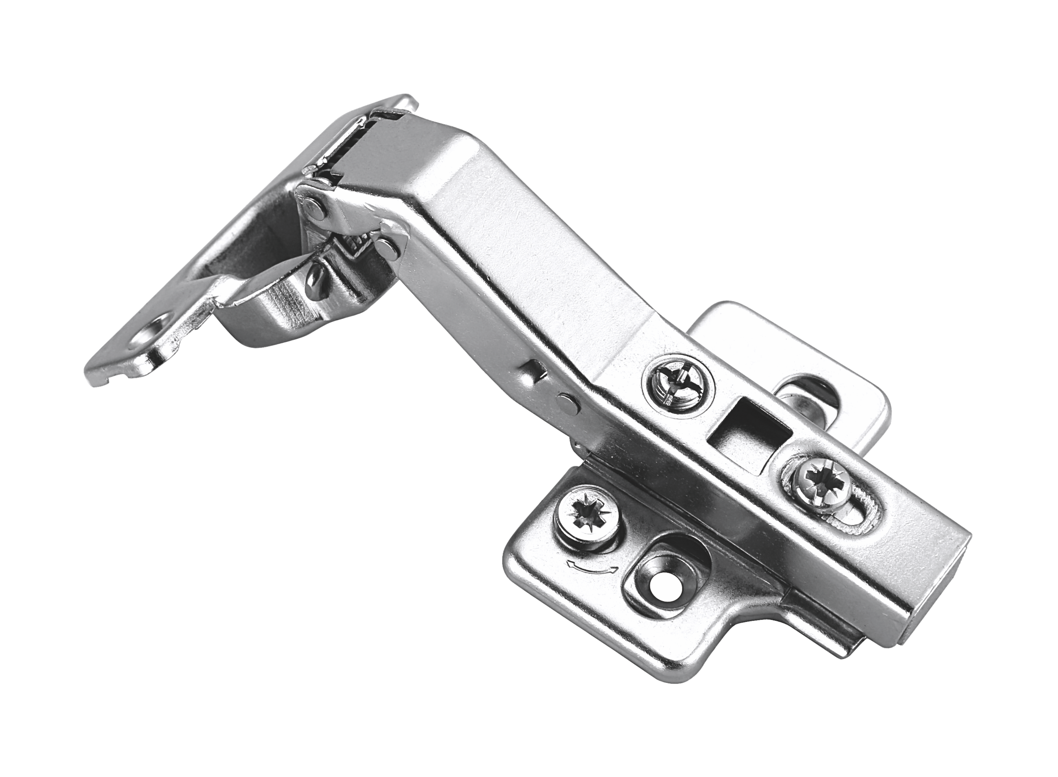 +45 Degree Clip on Soft-Close Hinge with Screw-On Plate (CC:48mm)