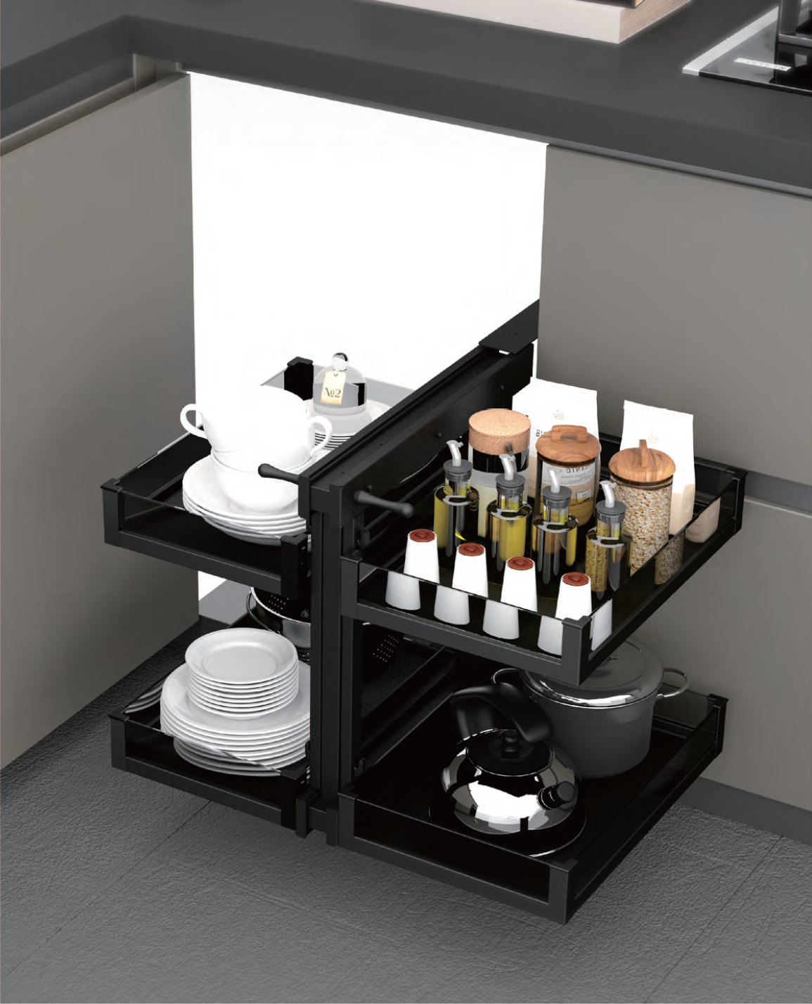 Glass Universal Wooden Base Smart Corner-Iron Series