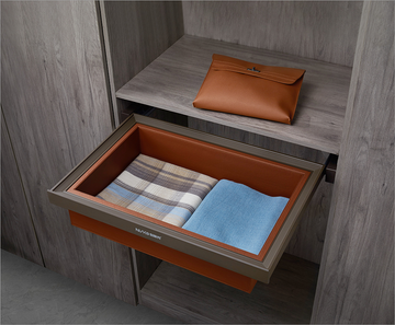 Pull Out Storage Leather Basket - Earl Series