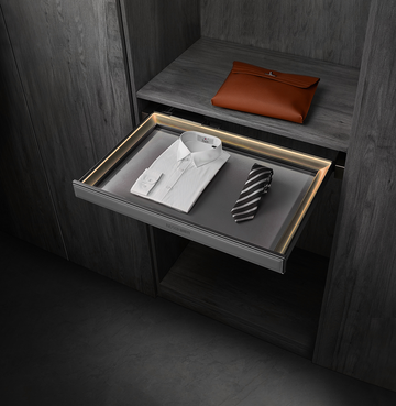 Pull Out Storage Leather Tray with Led Light – Star Series