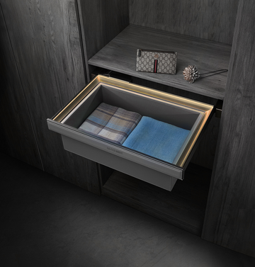 Pull Out Storage Leather Basket with Led Light – Star Series