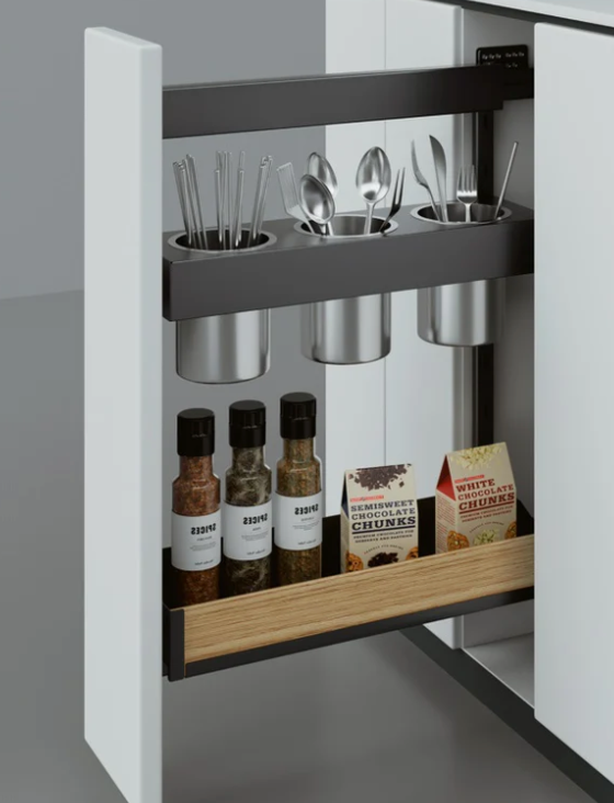 Pull Out Ladle Rack Utensil Pull Out Rack 2 Layer- Iron Series (Universal)